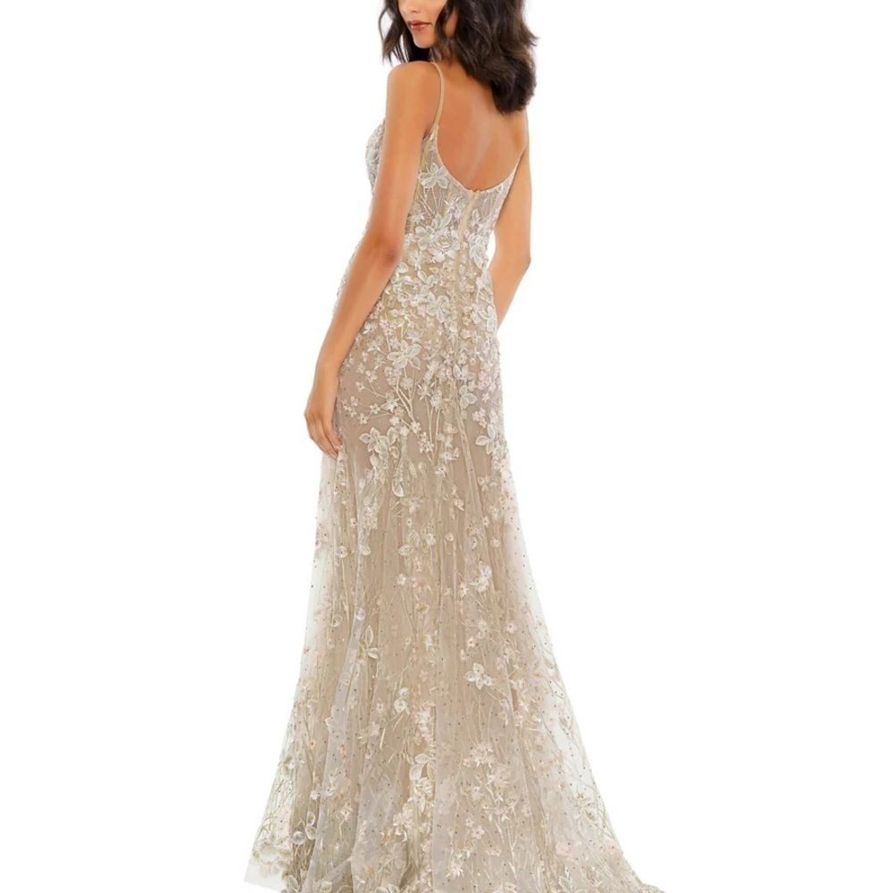Mac Duggal 67492 NWT FLORAL EMBROIDERED CORSET BODICE GOWN - Picture 5 of 10